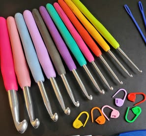 Picture of crochet hooks and stitch markers