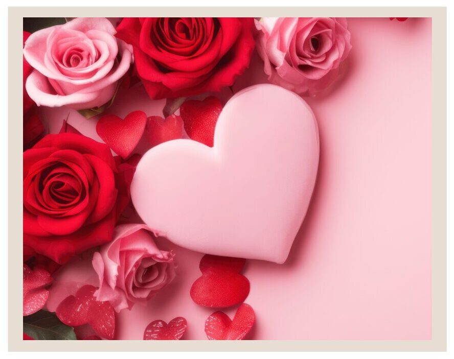 Valentine's day inspired hearts in shades of red and pink